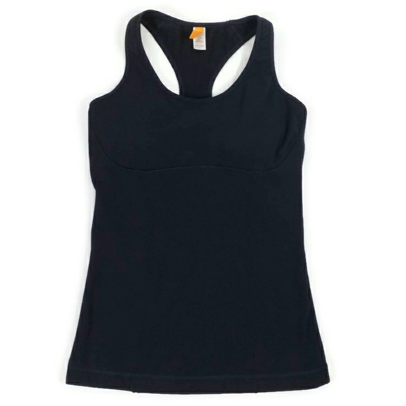 Lucy Black Racer Mesh Back Athletic Tank Top Womens Small Built-In Padded Bra - Picture 7 of 9